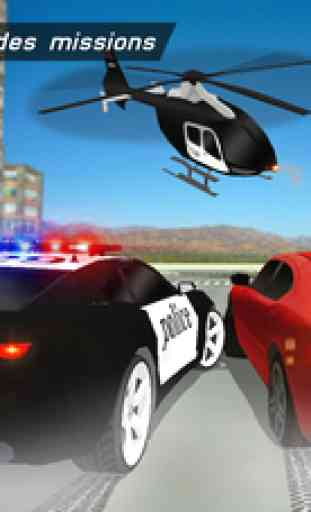 la police hélicoptère de patrouille pilote 3D - voitures de poursuite pénale arrestation 4