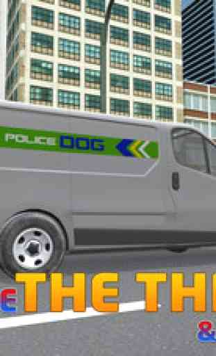 Police camion transporteur de chien - Drive minivan & transport des chiens dans ce jeu de simulation 2