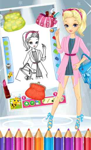 Pretty Girl Fashion Color Book Dessin peinture au jeu de coloriage pour les enfants 2