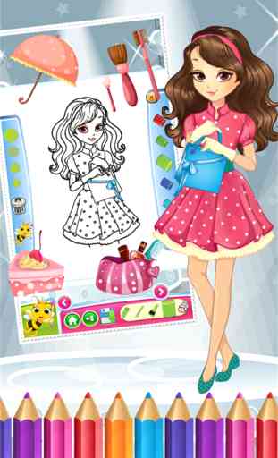 Pretty Girl Fashion Color Book Dessin peinture au jeu de coloriage pour les enfants 4