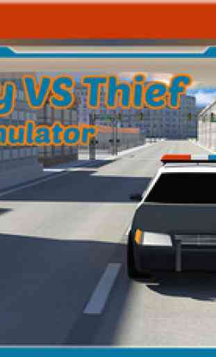voiture de police conduite contre voleur et course - voleurs arrêt étant flic agent de service 2