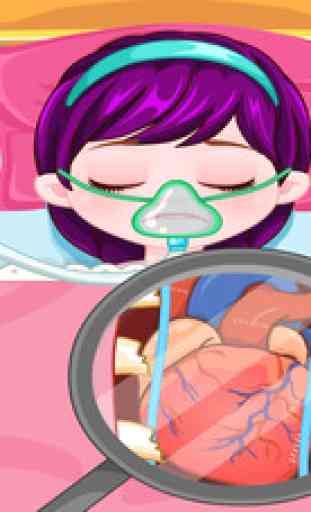 Princesse Cœur Docteur Chirurgie-urgence, jeux de simulation 2