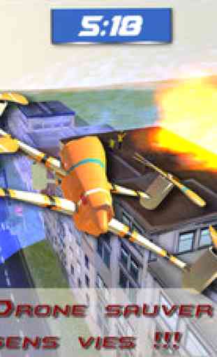 Sauvetage drone simulateur de vol 3D - mouche pour la situation d'urgence et les gens sécurisés par le feu 1