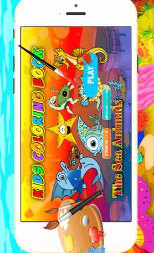animaux marins colorant - tous dans 1 mignons jeux de pages livre de tirage des animaux, de la peinture et de la couleur pour les enfants 1