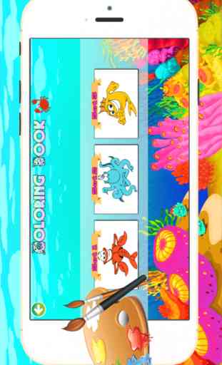 animaux marins colorant - tous dans 1 mignons jeux de pages livre de tirage des animaux, de la peinture et de la couleur pour les enfants 2