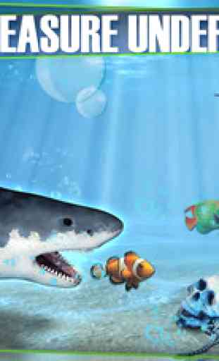 Shark Revanche Attaque Sim 3D - Big Fish Hunt Hungry & Sea Life Trésors dans les eaux profondes 1