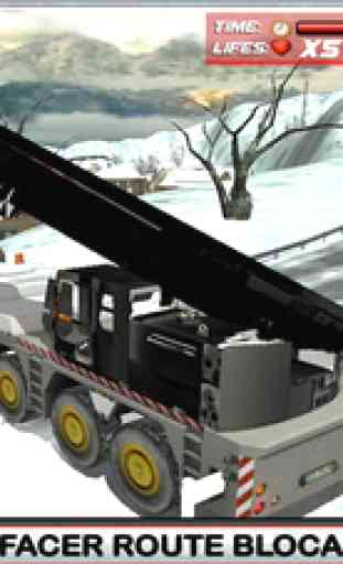 Neige simulateur de chauffeur de camion 3D - Conduisez la grande grue et éclaircir la glace de route gelée 1