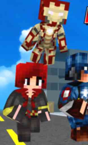 Super-Hero Avengers Hover-Craft Pixel Run 3D -  Cube Blocky Winter Solider America Shield Edition 3
