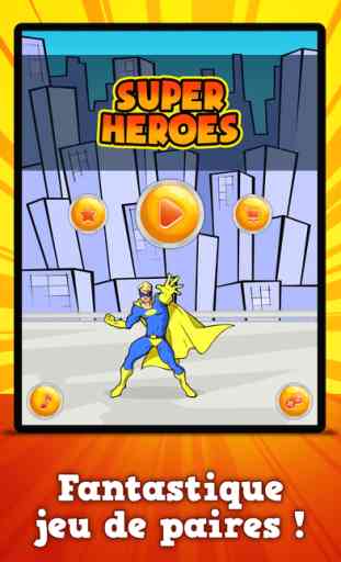 Les super héros : jeux de paires pour enfants 1