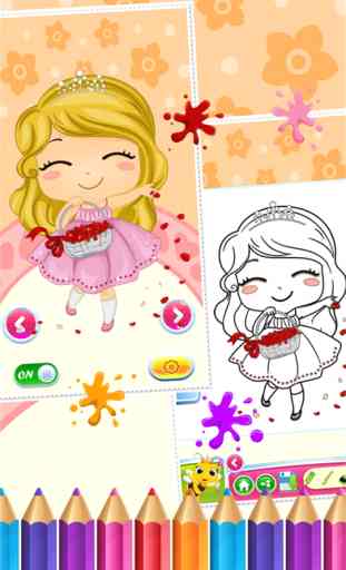 Douce petite fille Coloring Book Art Studio peindre et dessiner Game Day Valentine Enfants 3