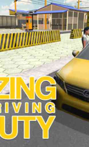simulateur de chauffeur de taxi - jaune cabine de conduite et de stationnement jeu de simulation 1