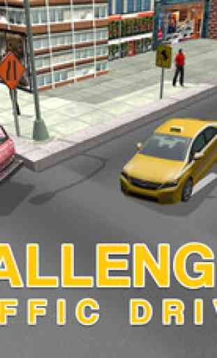 simulateur de chauffeur de taxi - jaune cabine de conduite et de stationnement jeu de simulation 2