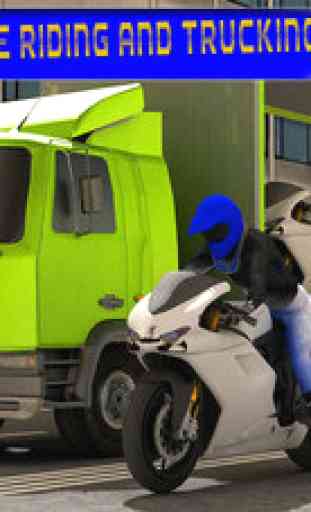 simulateur de moto 3D chauffeur de camion de transport de marchandises 1