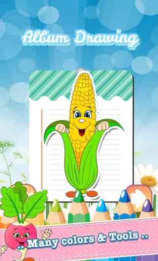 Livre Coloriage Dessin Légumes - caricature mignonne art idées pages pour les enfants 2