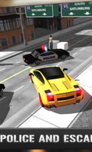 milieu de la mafia crime conduite vs voiture de ville ruée de police 3D 1