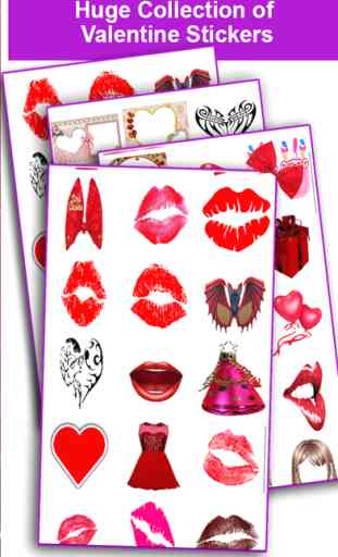 Valentine Autocollants Box - Lovely Photo Editor avec personnalisés Tatouages Cadres 2