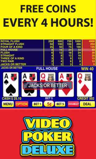 Video Poker Deluxe -  Vidéo Poker à Las Vegas 3