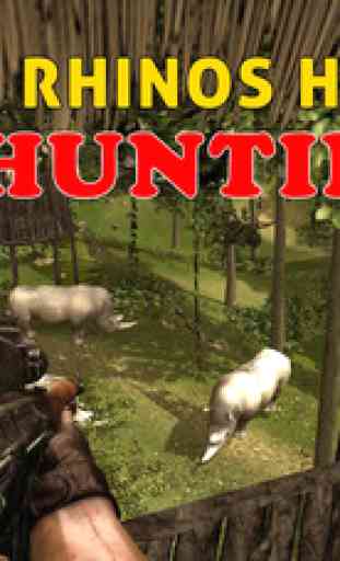 Simulateur rhinocéros chasseur sauvage - traquer les animaux dans cette jungle jeu de tir de simulation 2