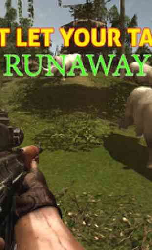 Simulateur rhinocéros chasseur sauvage - traquer les animaux dans cette jungle jeu de tir de simulation 3