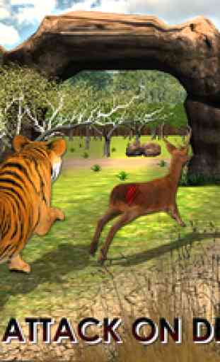 Tigre sauvage Jungle Hunt 3D - réel Sibérie Bête Attaque Deer dans Safari animaux Simulator Jeu 4