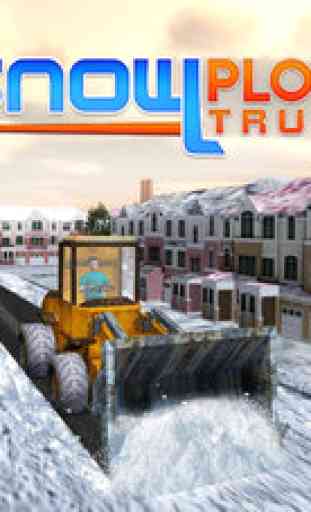 Winter Snow Plow Truck Simulator 3D - réel Pelle Grue Simulator Jeu 1