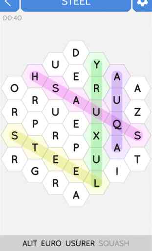 Mots Mêlés hexagonal - Puzzles gratuits (Word Search) 1