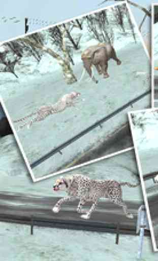 Sauvage neige simulateur de léopard 3D 2
