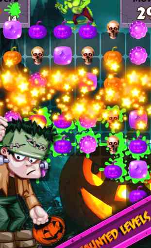 Halloween Candy World Adventure - Pop la chute de gommeuse & correspondre délicieuses gâteries pour collecter des joyaux du crâne 3