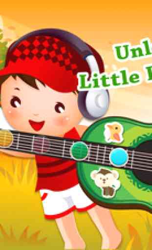 Guitare jouet - Premier instrument musical pour toucher et apprendre les comptines populaires pour les petits 1
