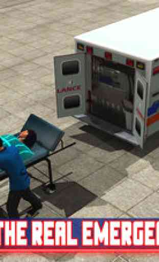 Ambulance de secours d'urgence Simulator 3D - dur rapide à prendre calamité patient blessé à l'hôpital de la ville 3