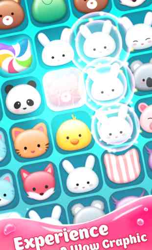 Écrasement Animal Légende Pop - Délicieux Bonbons Doux Match 3 Puzzles Jeux 1