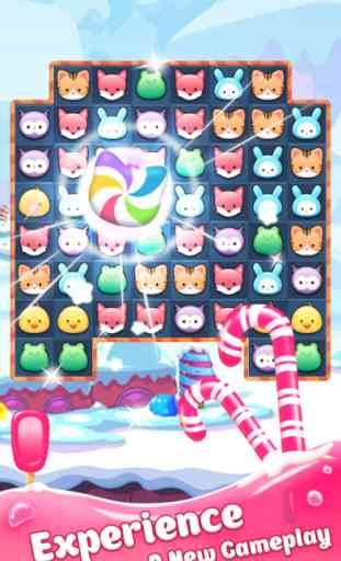Écrasement Animal Légende Pop - Délicieux Bonbons Doux Match 3 Puzzles Jeux 3