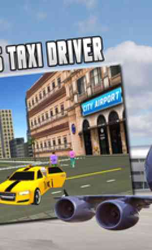 chauffeur de taxi dur - taxi de l'aéroport 3D 4