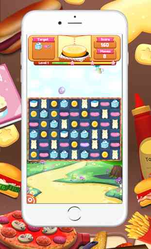 Cookie Faire Berger Match 3 jeux maker hamburger nourriture pour les filles et les garçons 2