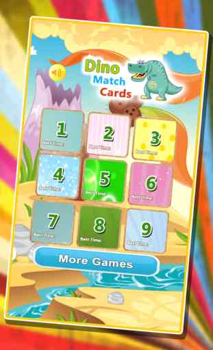 Dino Match Cards - Dinosaur Matching Pairs Memory Games for Kids 1
