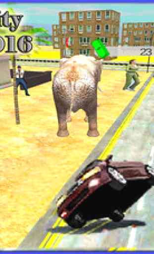 Elephant Run Simulator 2016 - Non Stop Ville Rampage & Crashing Défense contre les chasseurs et les Bulls 1