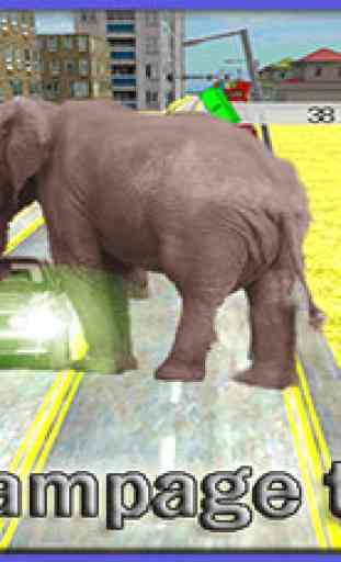 Elephant Run Simulator 2016 - Non Stop Ville Rampage & Crashing Défense contre les chasseurs et les Bulls 2