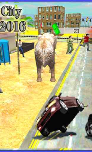 Elephant Run Simulator 2016 - Non Stop Ville Rampage & Crashing Défense contre les chasseurs et les Bulls 4