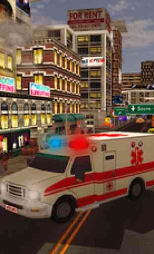 Emergency rescue ambulance 3d simulator-Drive fast and safe to take patients to hospital 1