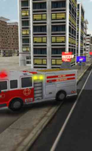 Fire truck emergency rescue 3D simulator free 2016 3