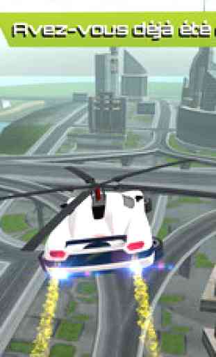 Voler Hélicoptère Voiture Futuristic Rescue Flight Simulator - Muscle Extreme 3D de voiture 2