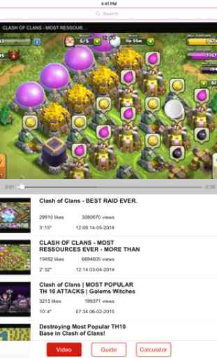 Gem Calculatrice et Vidéo du Clash of Clan 3
