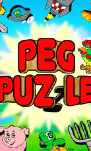 Peg Puzzle - Adorable puzzles de forme animale pour les enfants 1