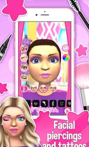 Jeux de maquillage 3D de salon de beauté pour princesse: Beaux modèle de mode 4