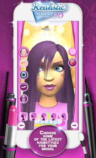 Jeux réaliste de maquillage 3D: Salon de coiffure et relooking virtuel pour fille de star 2