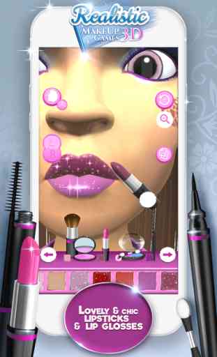 Jeux réaliste de maquillage 3D: Salon de coiffure et relooking virtuel pour fille de star 3