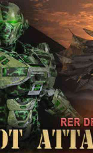 Red dragon robot attack - An Epic 3D Arial battlefield apocalypse 1