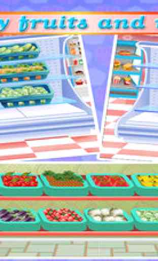 supermarché courses alimentaires - gratuit jeux pour filles avec gestion du temps, épicerie et caisse enregistreuse 3