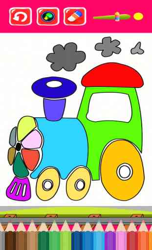 Entraîner Coloring Book pour chemins de fer et de métro Véhicule Enfants de la peinture d'apprentissage 4