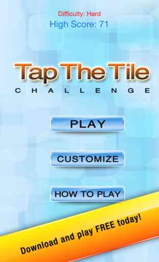 Tapez la Tuile Défi Gratuit (Tap The Tile Challenge Free) - Doigt Rapide Toucher Jeu de Réflexe Visuel 3